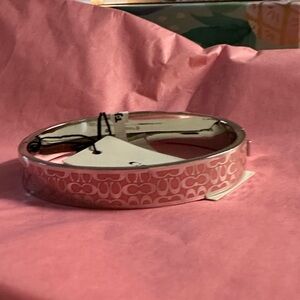 Silver/Pink Coach Bangle